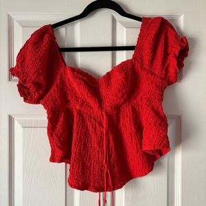 Urban Outfitters Red Textured Blouse